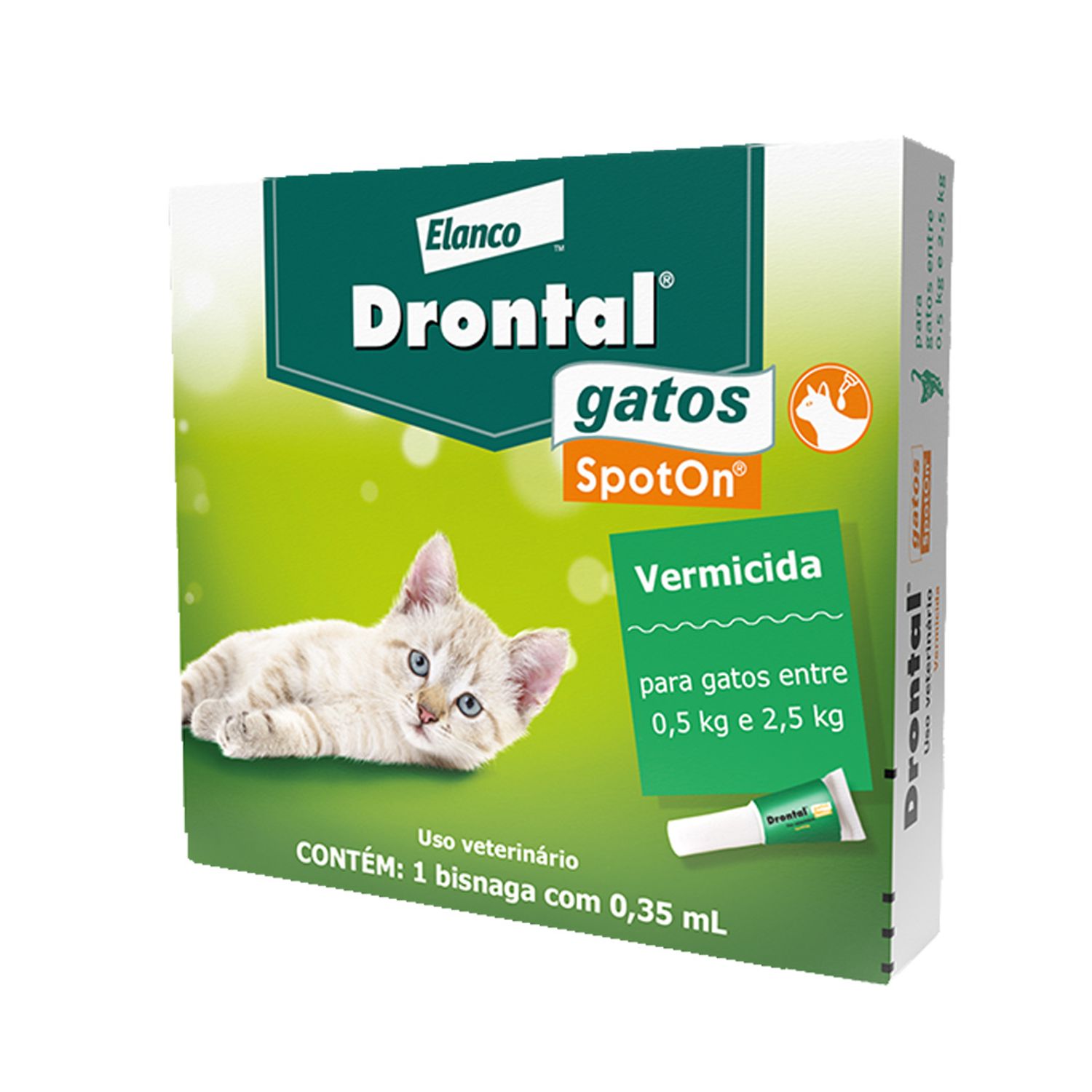 Vermífugo Drontal Spot On para Gatos 0,5kg a 2,5kg