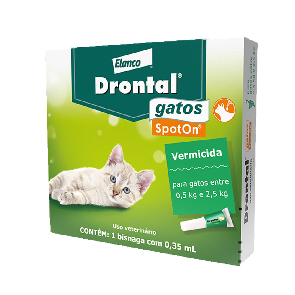 Vermífugo Drontal Spot On para Gatos 0,5kg a 2,5kg