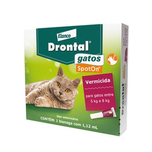 Vermífugo Drontal Spot On para Gatos 5kg a 8kg - 1 bisnaga