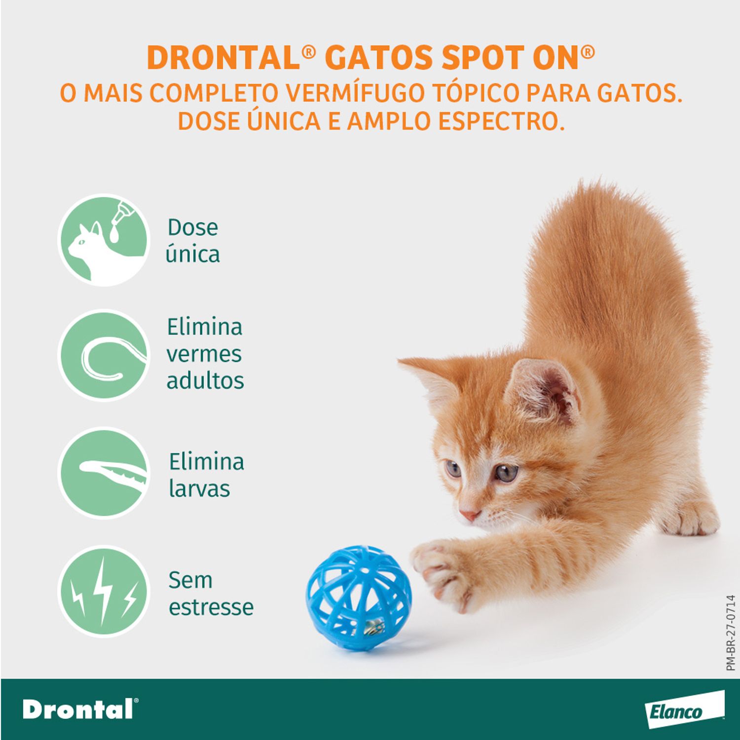 Vermífugo para Gatos Drontal Spot On doese única