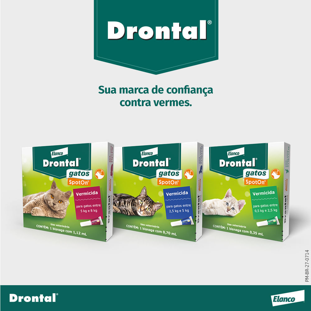 Vermífugo Drontal Spot On para Gatos 5kg a 8kg