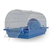 Gaiola Hamster N209 Pequena Zincada Prata Fundo Azul
