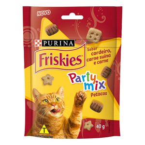 Petisco Friskies Party Mix Gatos Cordeiro, Carne Suína e Carne - 40 g