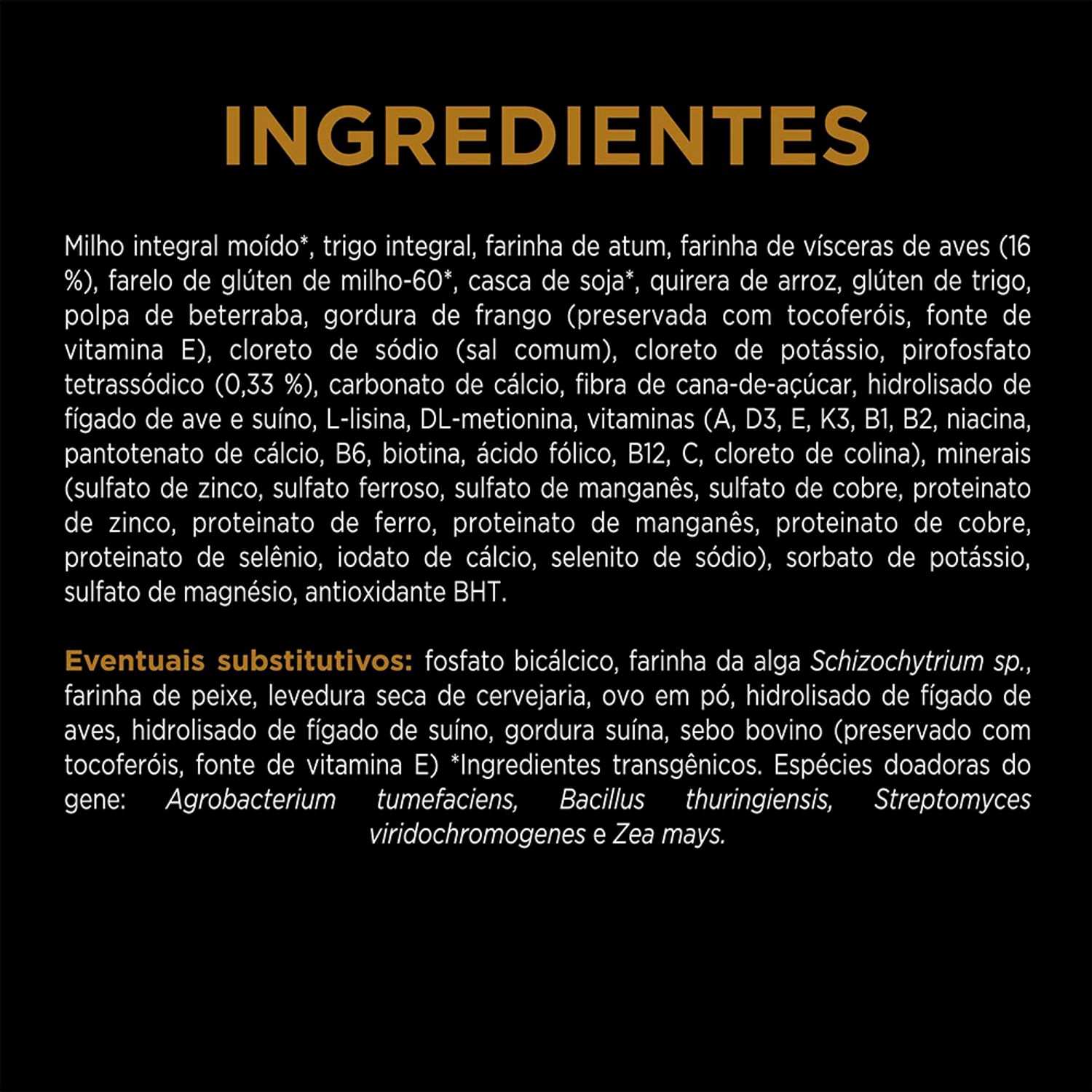 Ração Pro Plan Cães Adultos Reduced Calorie Raças Pequenas Ingredientes