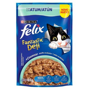 Ração Úmida Félix Gatos Adultos Fantastic Deli Atum - 85 g