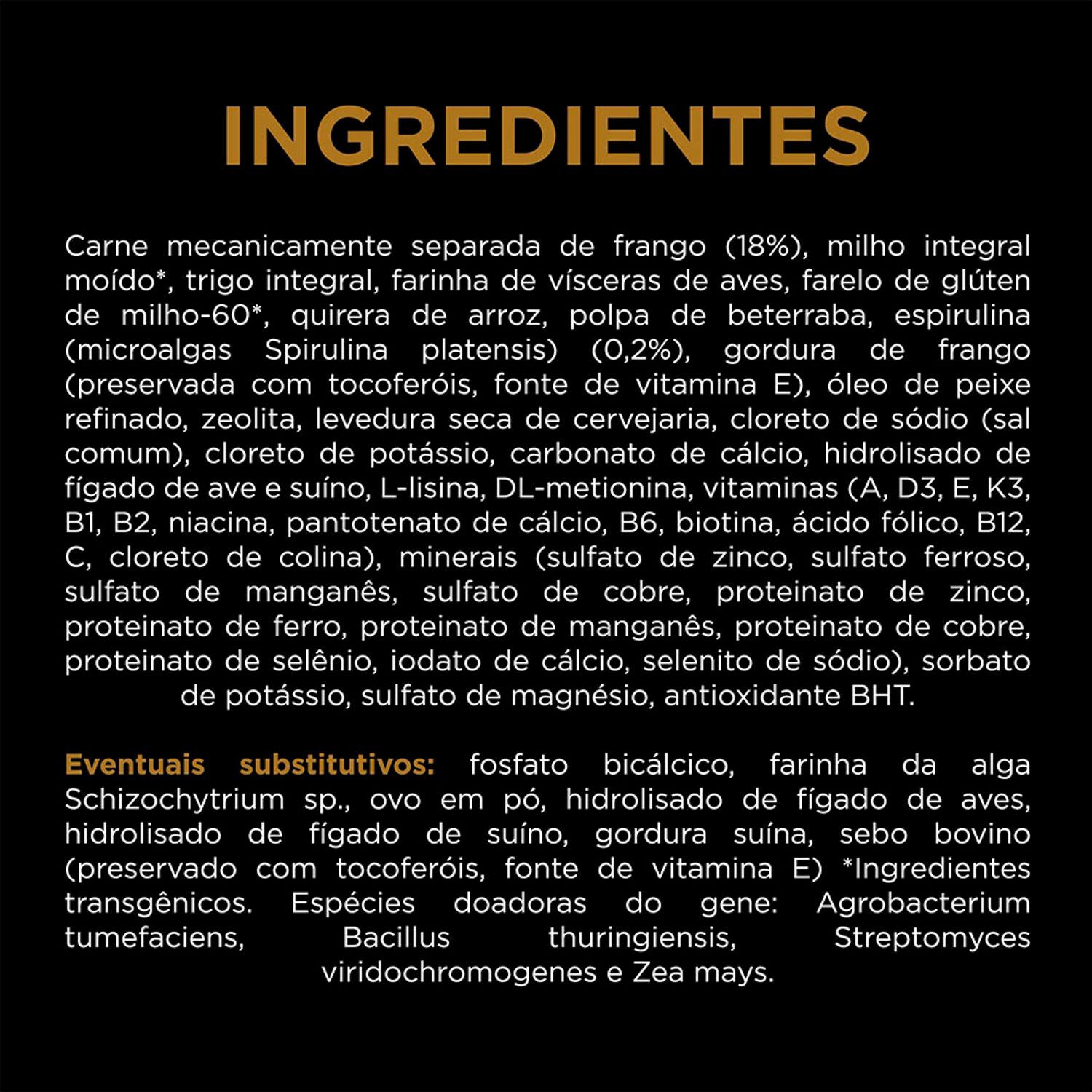 Ração Pro Plan Cães Adultos Raças Médias Ingredientes