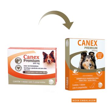 Vermífugo Canex Premium Cães até 10 kg troca de embalagem