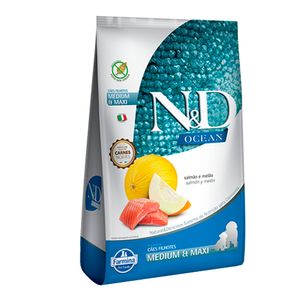 Ração N&D Ocean Cães Filhotes Raças Médias e Grandes Salmão e Melão - 2,5 kg