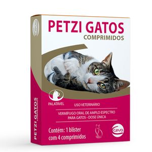 Vermífugo Petzi para Gatos Ceva - 4 comprimidos