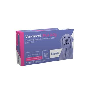 Vermífugo Vermivet Plus 2,0 g Biovet - 2 comprimidos