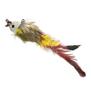 Brinquedo de Penas Para Gatos Feather Fish Amarelo Mimo - Único