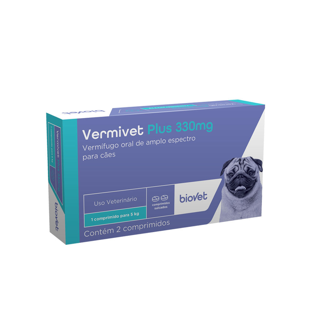 Vermífugo Vermivet Plus para Cães 330 mg Biovet