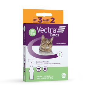 Antipulgas Vectra 1ml Gatos até 10kg Leve 3 Pague 2 - Único