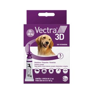 Antipulgas Vectra 3D Cães 25 a 40 kg Ceva 4,7 ml - 1 pipeta