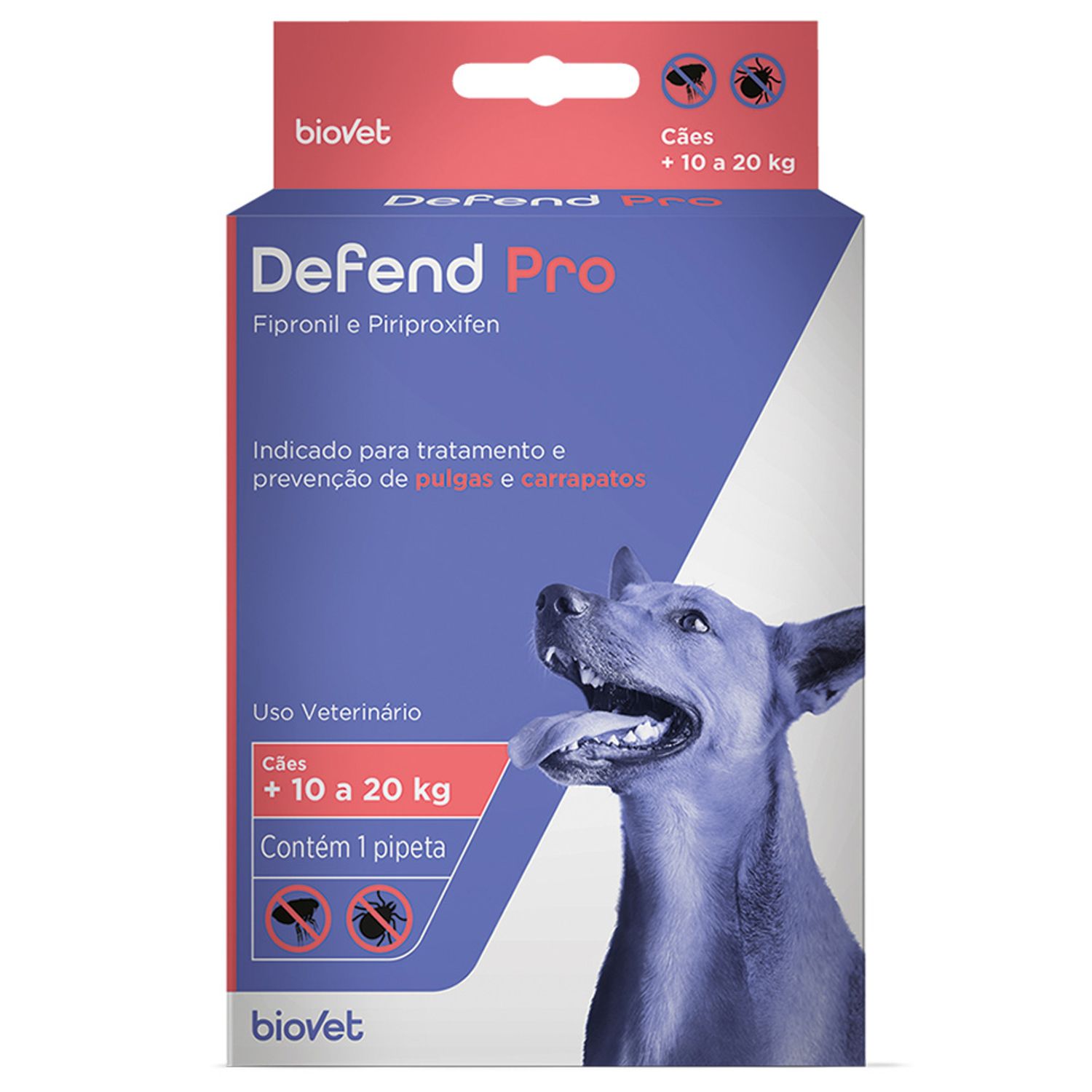 Antipulgas e Carrapatos Defend Pro para Cães 10 a 20 kg Biovet