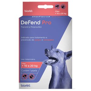 Antipulgas e Carrapatos Defend Pro para Cães 10 a 20 kg Biovet - 1 pipeta