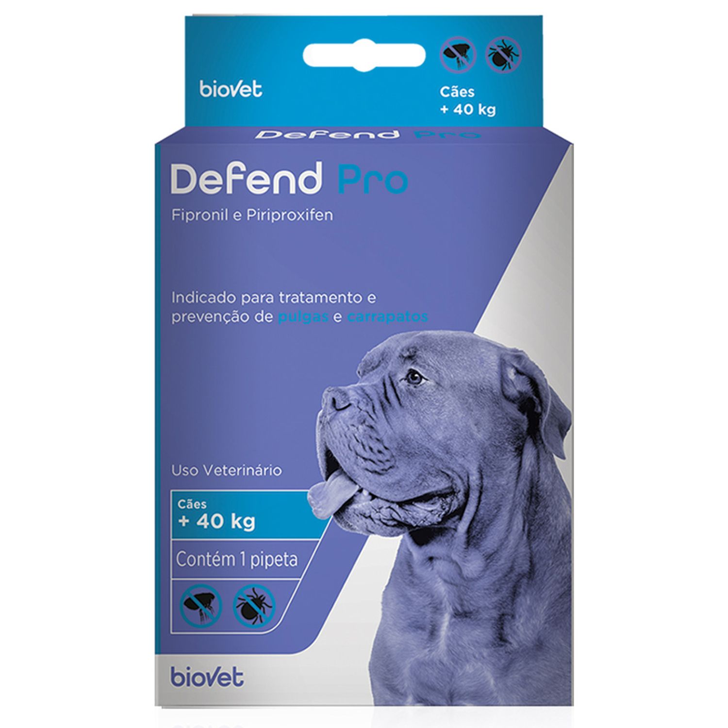 Antipulgas e Carrapatos Defend Pro para Cães acima 40 kg Biovet