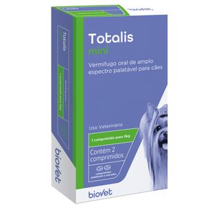 Vermífugo Totalis Mini para Cães Biovet - 2 comprimidos