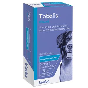 Vermífugo Totalis Maxi para Cães Biovet - 2 comprimidos