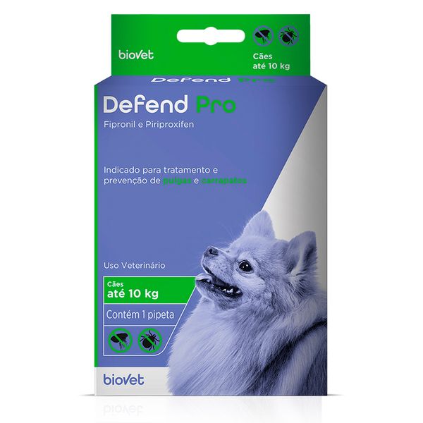 Antipulgas e Carrapatos Defend Pro para Cães até 10kg Biovet 1 pipeta