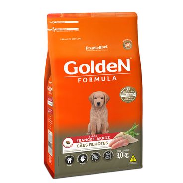 Ração Golden Fórmula Cães Filhotes Frango e Arroz 3kg Lado