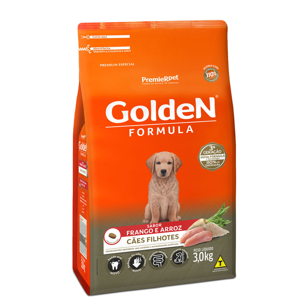 Ração Golden Fórmula Cães Filhotes Frango e Arroz
