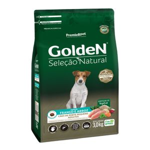 Ração Golden Seleção Natural Cães Adultos Porte Pequeno Frango e Arroz Mini Bits