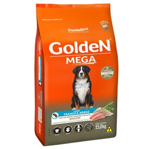 Ração Golden Mega para Cães Adultos Raças Grandes Frango e Arroz - 15 kg
