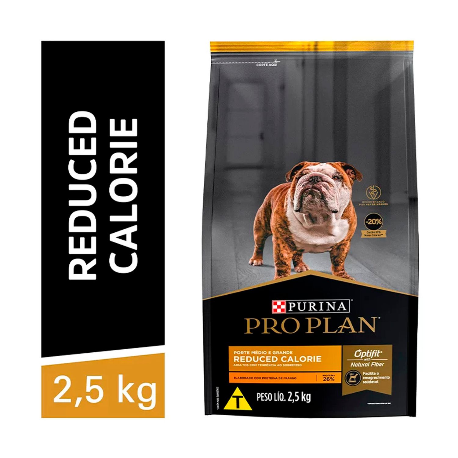 Ração Pro Plan Cães Adultos Calorias Reduzidas Raças Médias e Grandes Frango 2,5kg
