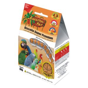 Biscoito para Papagaios e Araras Biscottini Pet - 80 g