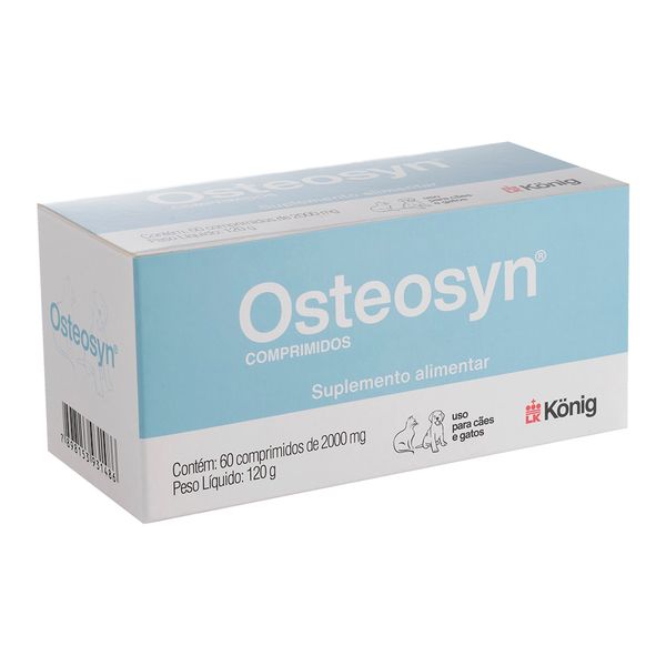 Osteosyn 2000mg Suplemento Alimentar para Cães e Gatos 60 comprimidos