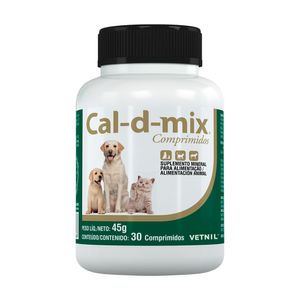 Cal D Mix para Cães, Gatos e Mustelídeos - 30 comprimidos