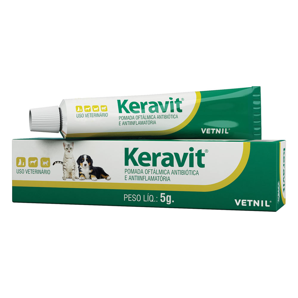 Keravit Pomada Oftálmica para Cães e Gatos