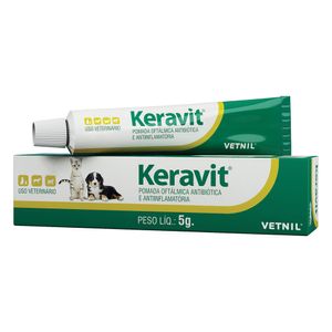 Keravit Pomada Oftálmica para Cães e Gatos - 5 g