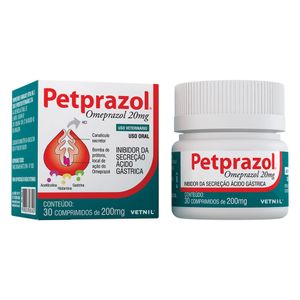 Petprazol 20mg Antiácido para cães e Gatos - 30 cápsulas