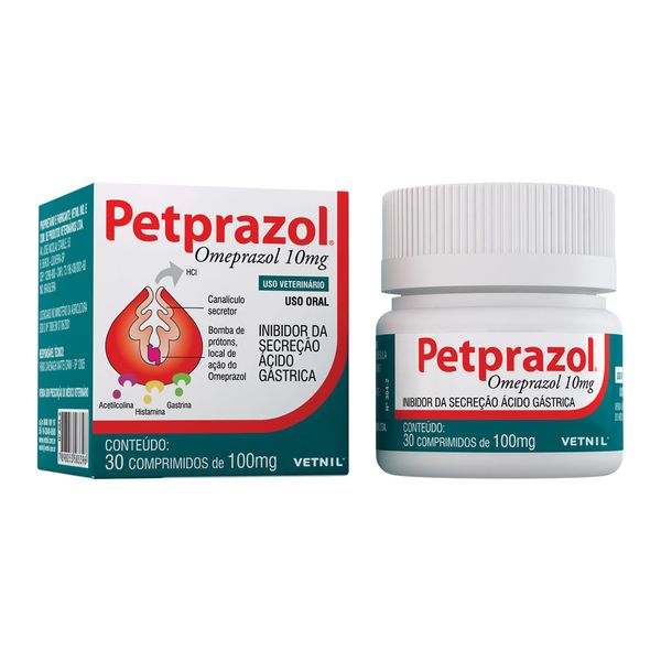 Petprazol 10mg Antiácido para cães e Gatos 30 cápsulas