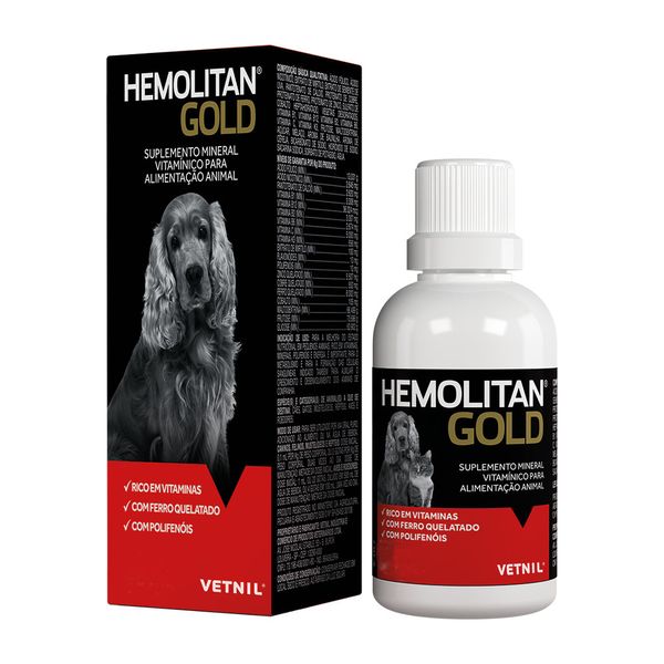 Hemolitan Gold Suplemento Cães e Gatos 60ml