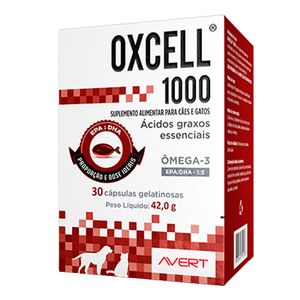 Oxcell 1000mg Suplemento Alimentar para Cães e Gatos - 30 cápsulas