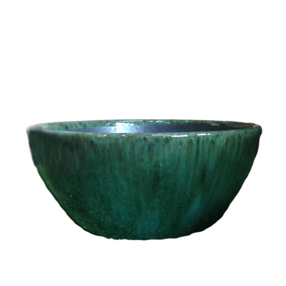 Cuia de Mesa Cerâmica Esmaltada Verde Esmeralda Vasos Tupã