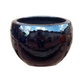 Cachepô Coco Esmaltado Preto Vasos Tupã