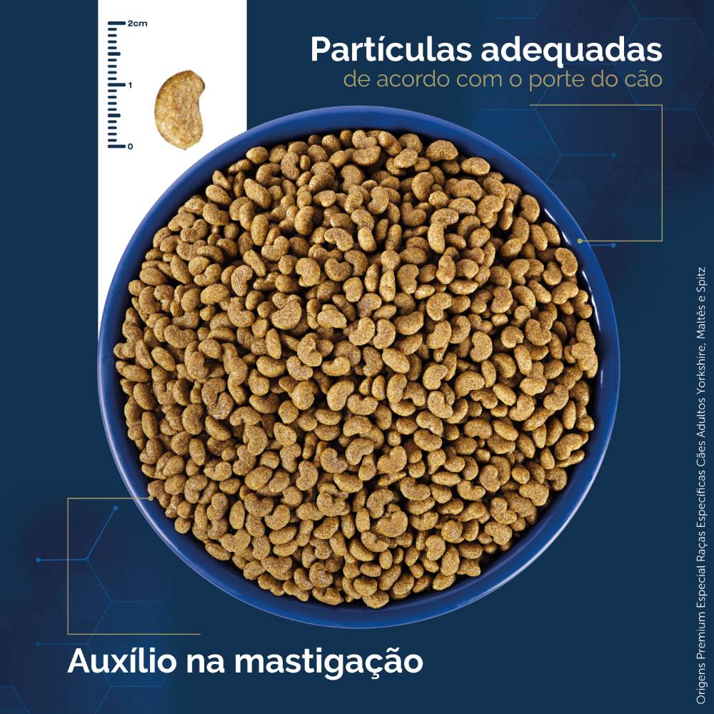 Ração Origens Yorkshire Maltês Spitz Cães Adultos 3kg