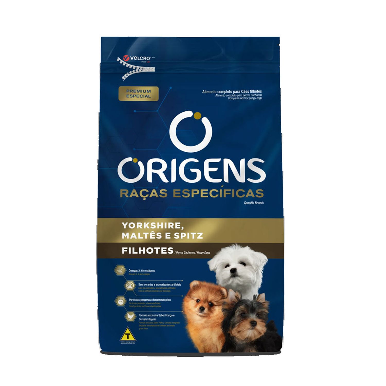 Ração Origens Cães Filhotes Raças Específicas Yorkshire, Maltês e Spitz Embalagem
