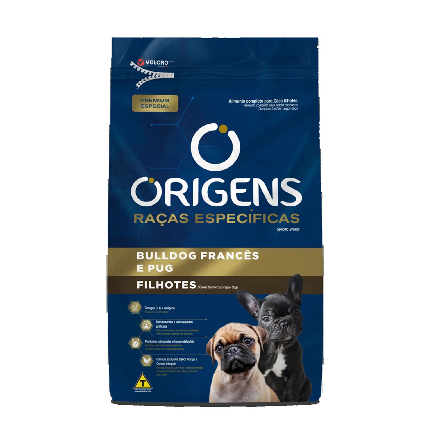 Ração Origens Cães Filhotes Raças Específicas Bulldog Francês e Pug