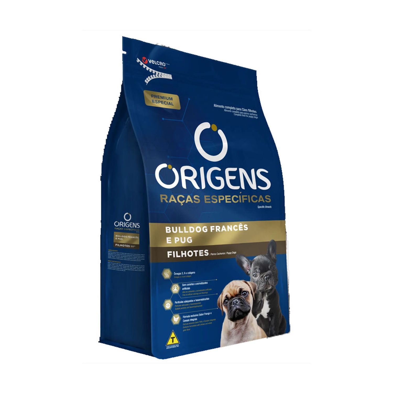 Ração Origens Cães Filhotes Raças Específicas Bulldog Francês e Pug Lado
