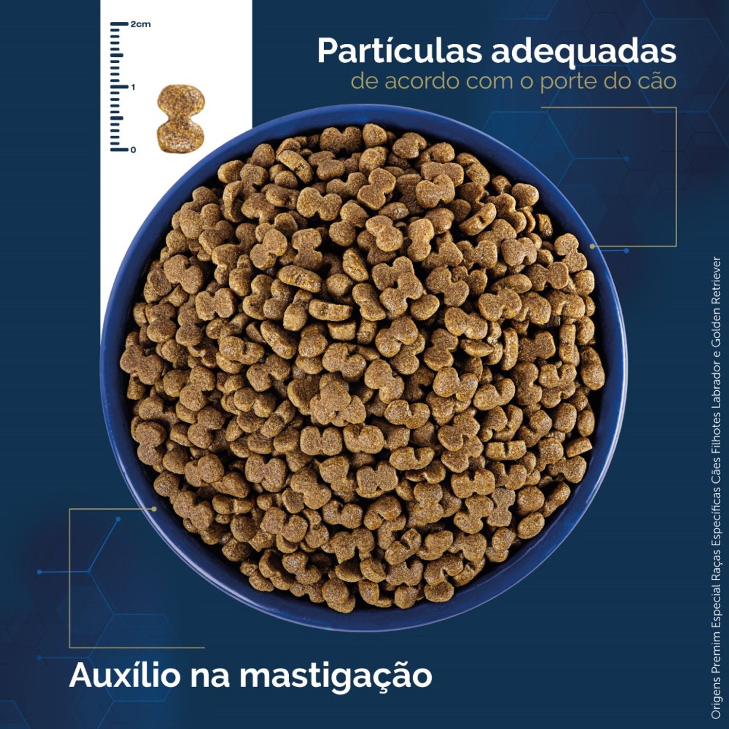 Ração Origens Cães Filhotes Raças Específicas Labrador e Golden Tamanho do Grão