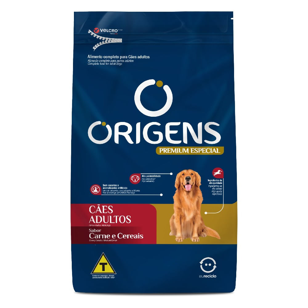 Ração Origens Cães Adultos Carne e Cereais