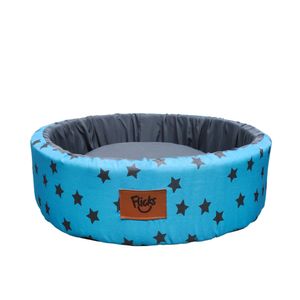 Cama Redonda Flicks Star Azul para Cães e Gatos - M