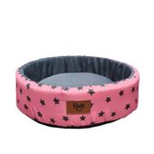 Cama Redonda Flicks Star Rosa para Cães e Gatos