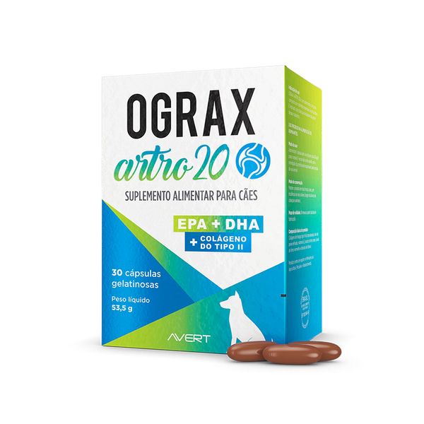 Ograx Artro 20 para Cães Avert 30 cápsulas
