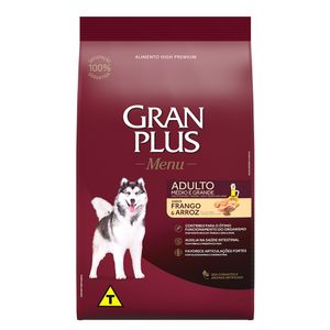 Ração GranPlus Menu Cães Adultos Frango e Arroz